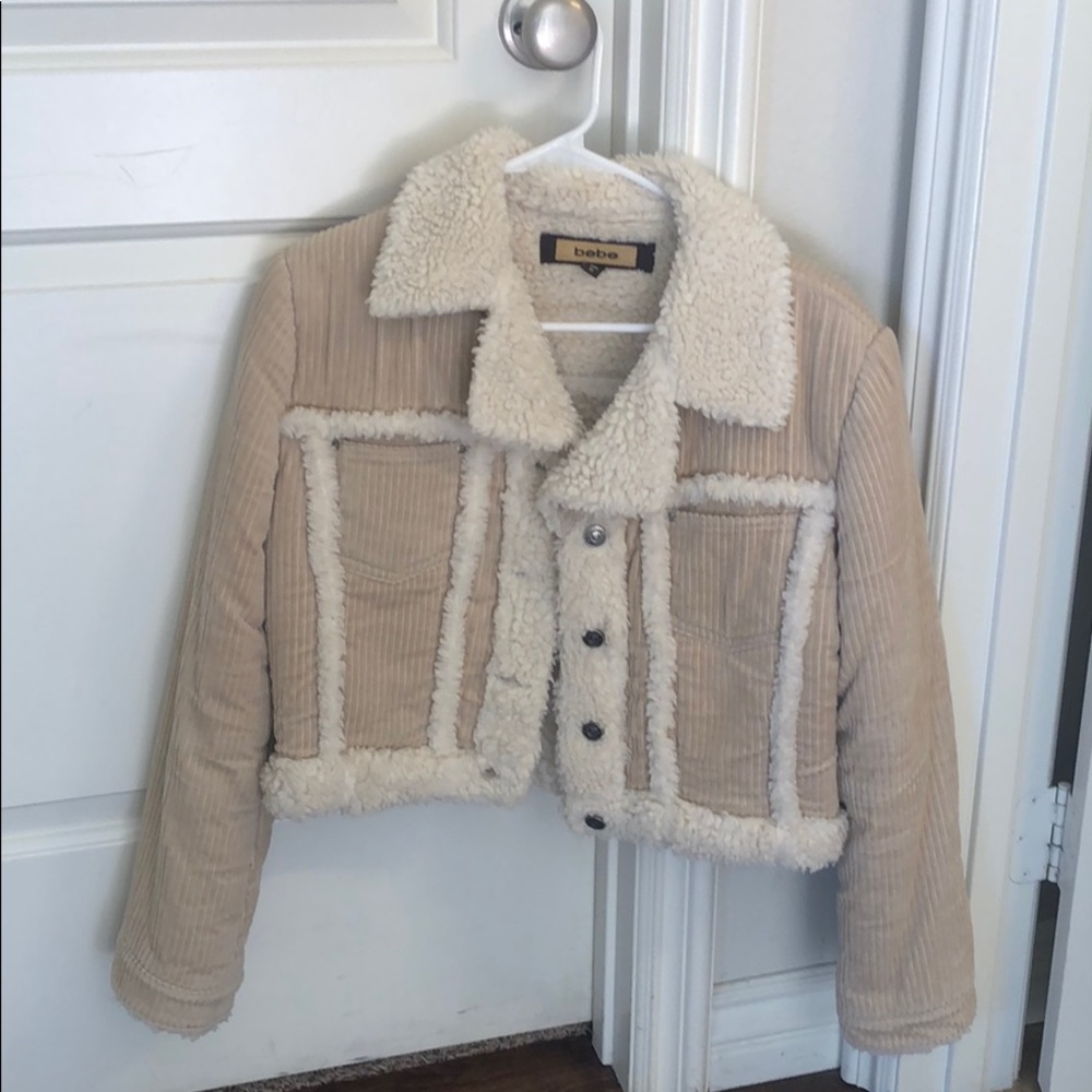 BEBE Sherpa Lined Corduroy Jacket